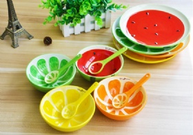 fashion ceramic soup bowl with fruit painting
