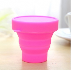 Candy color portable travel silicone folding cup outdoor sports retractable cup