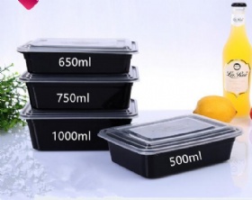 Microwave Takeaway BLACK Plastic Food Container